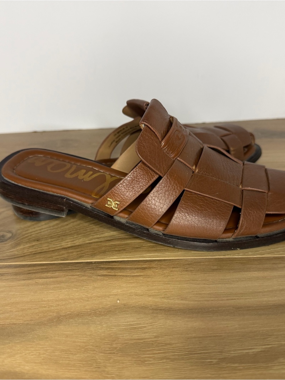 Sam Edelman Leather Woven Slide Sandals - Brown - Picture 3 of 6